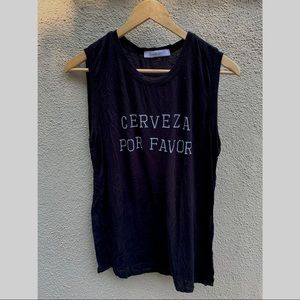 Cute tank that reads “Cerveza Por Favor”